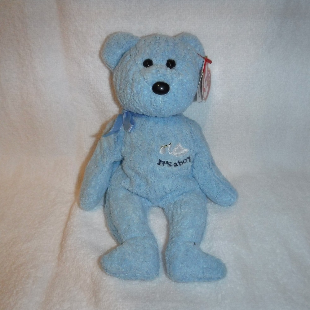 Ty Beanie Baby Baby Boy Bear OS‎ Blue Excellent Its A Boy 2002